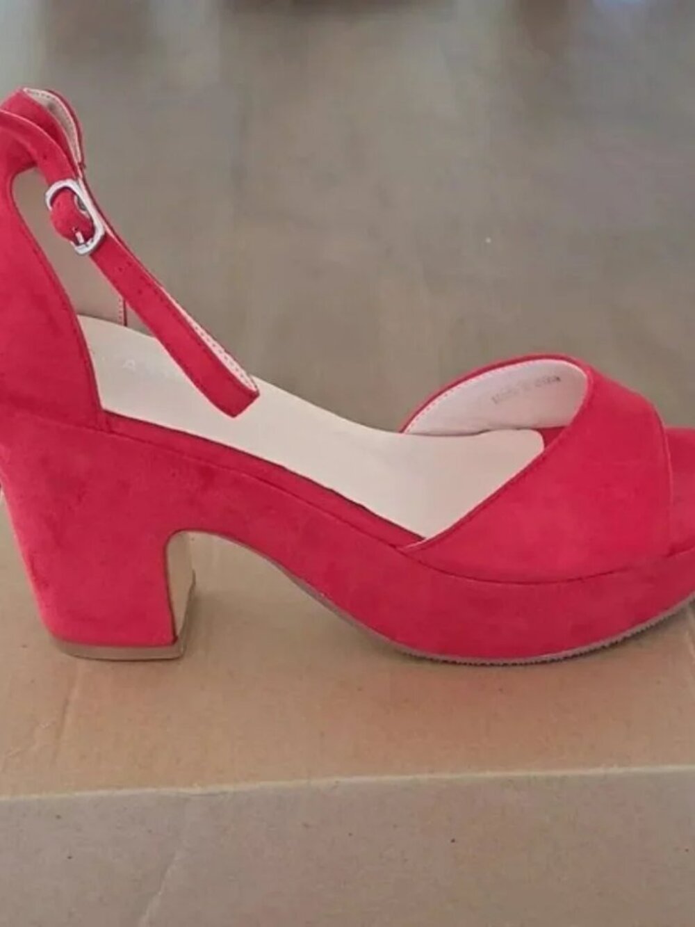 CAMSSOO Women's Platform Suede Wedges - Color: Red - Size: EU 40 (US 9 - 9.5)